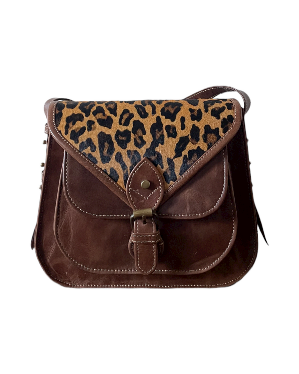 Sac sales cuir leopard