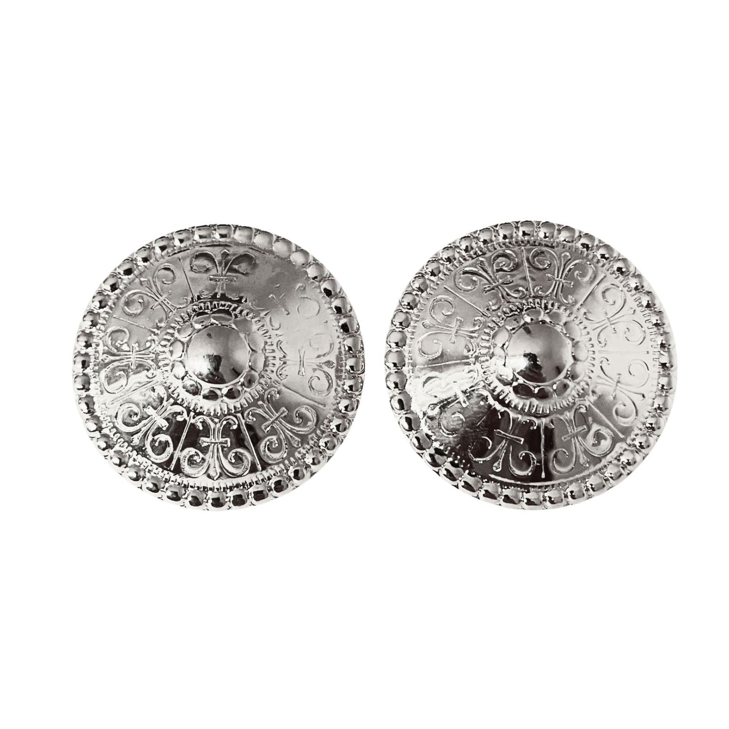 Silver Dome Earrings Clips