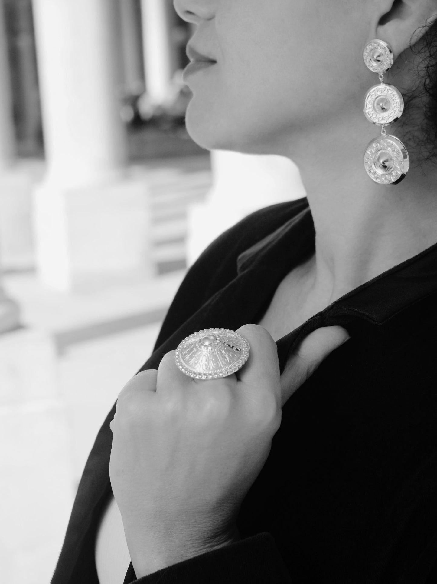 Dôme Trio Silver Earrings