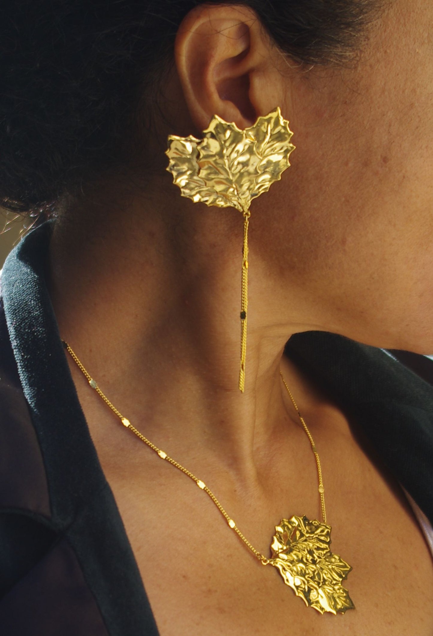 Austine Feuilles Dorées earrings