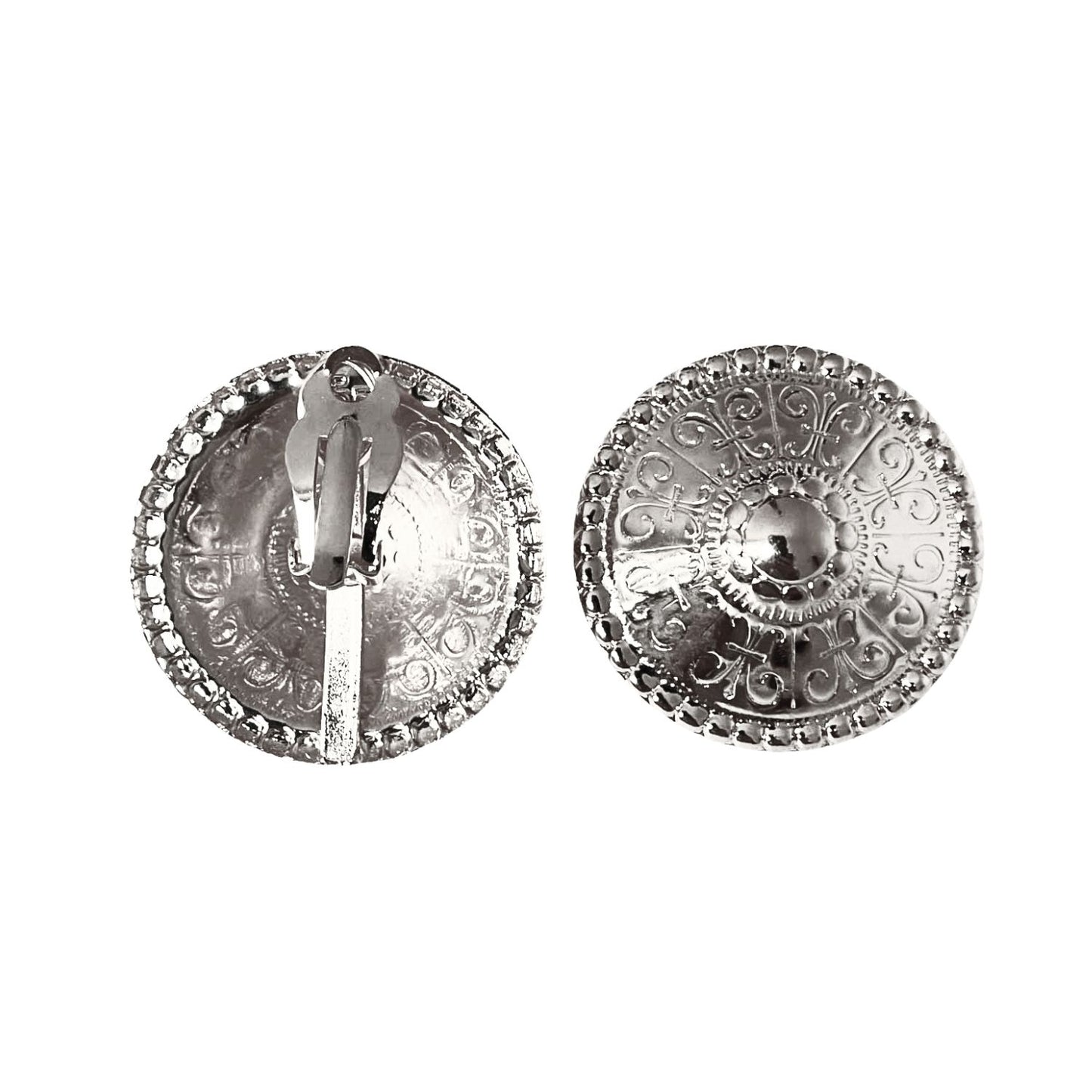 Silver Dome Earrings Clips