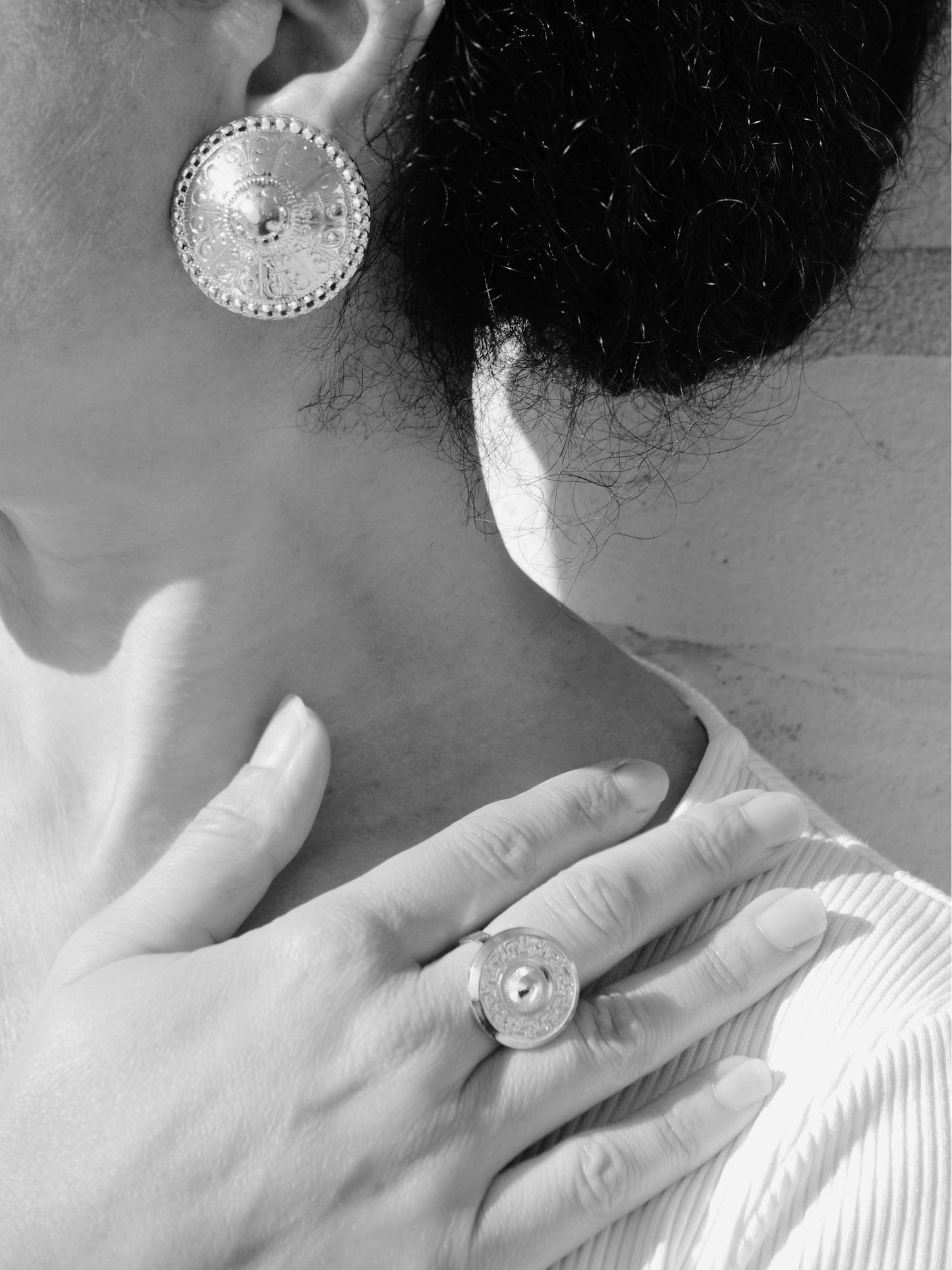 Silver Dome Earrings Clips