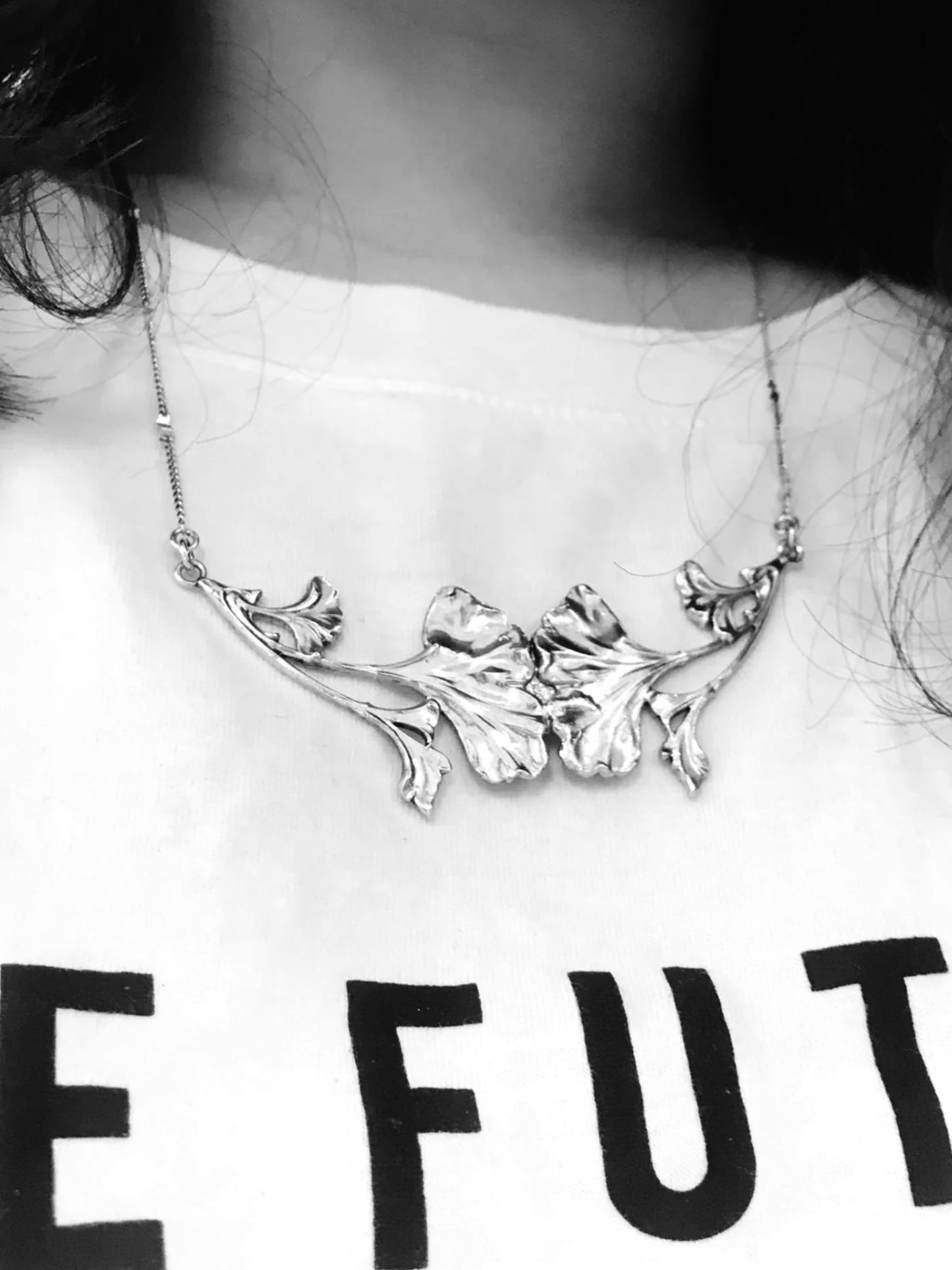 Double Ginkgo necklace