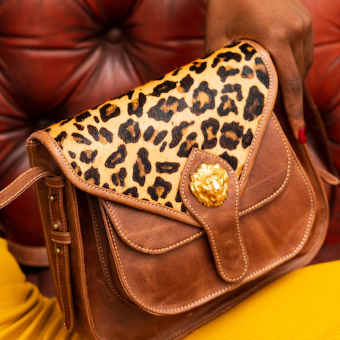 NUMERO 10.A-Lion Bag Brown Leather