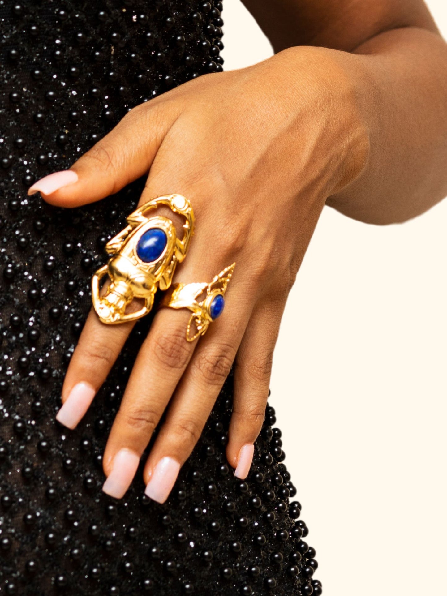Lapis Lazuli gold Oscar ring