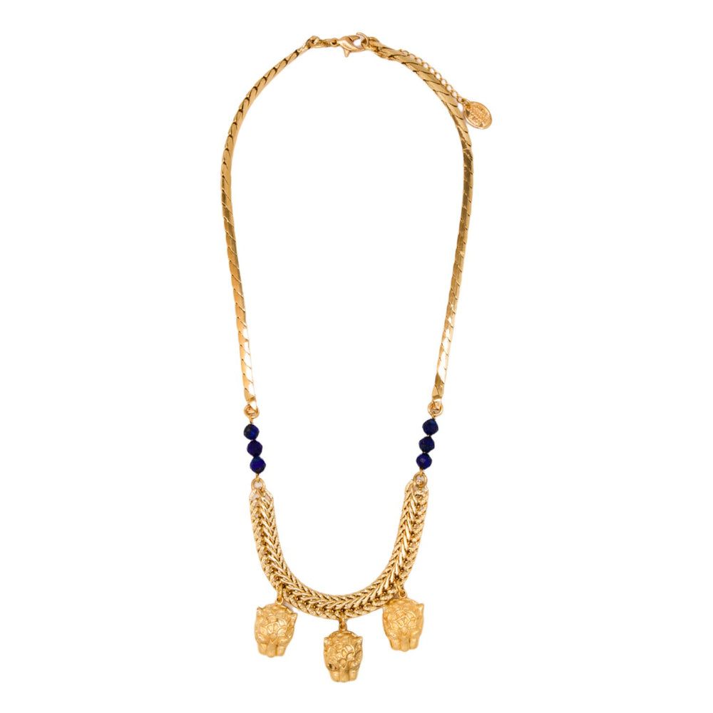 Golden Panther Necklace Blue Lapis Lazuli