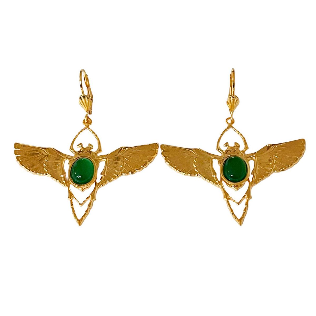Golden Beetle earrings Jade