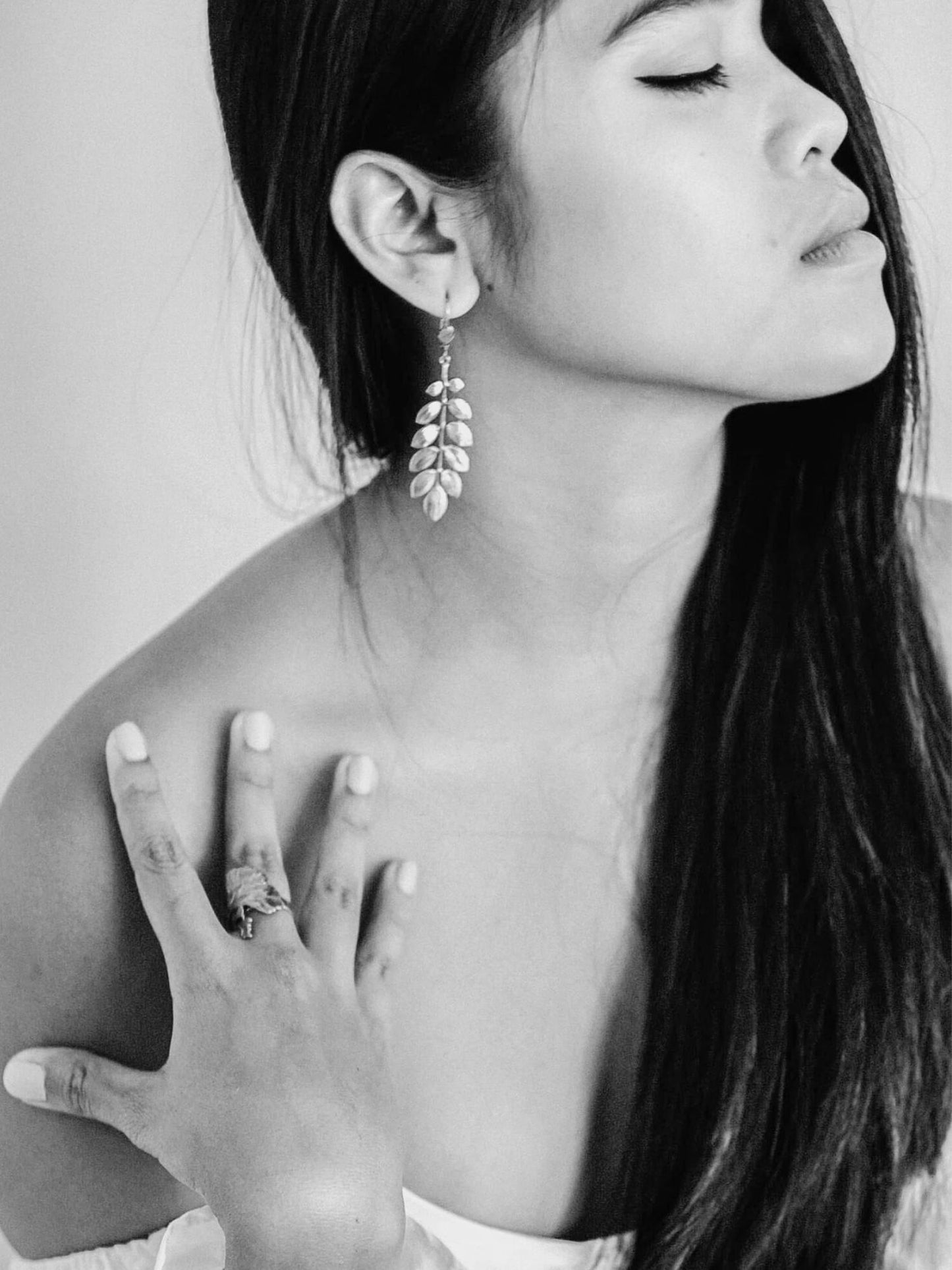 Acacia leaf earrings
