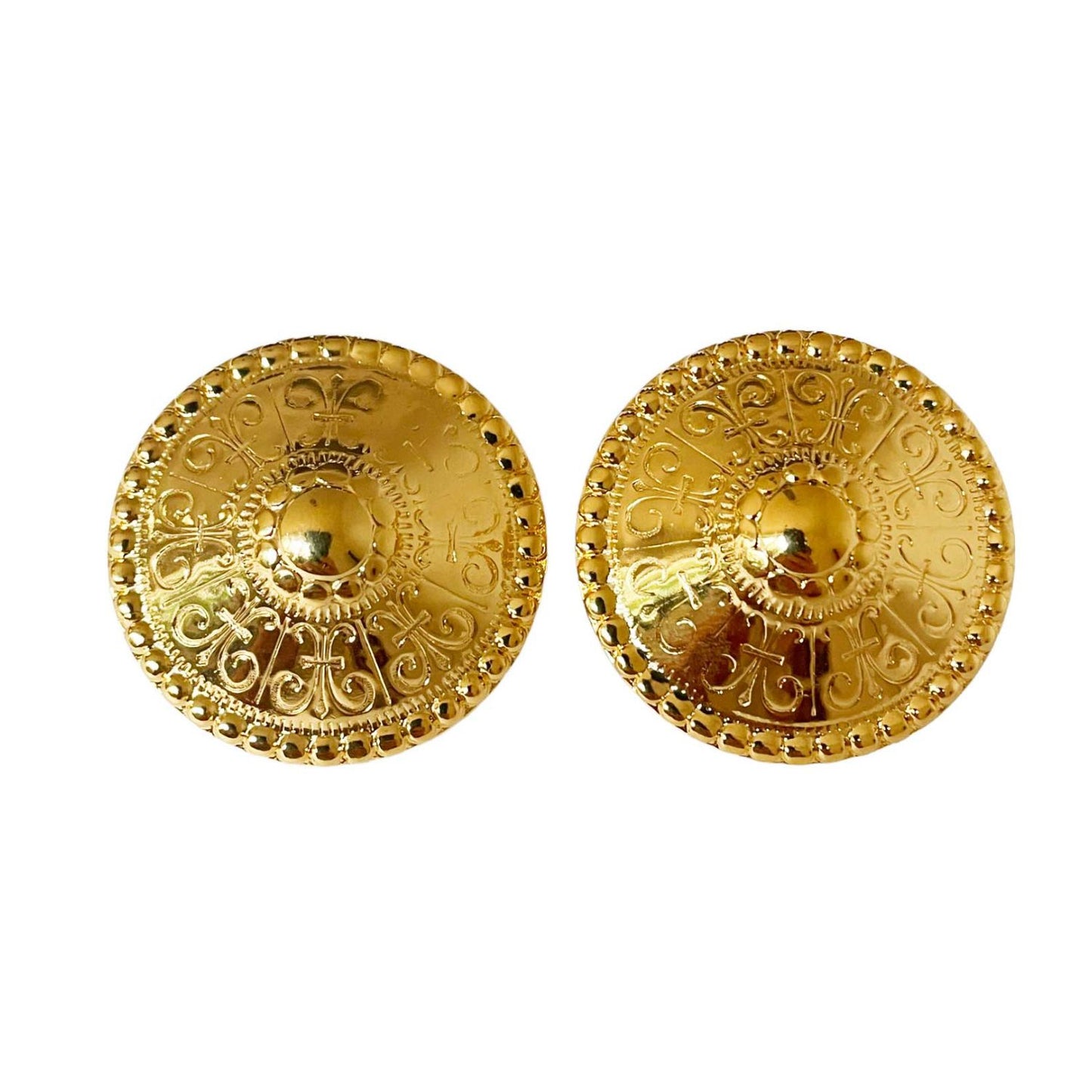 Dome Earrings Gold Clips