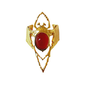 
                  
                    Golden Carnelian Beetle Ring
                  
                