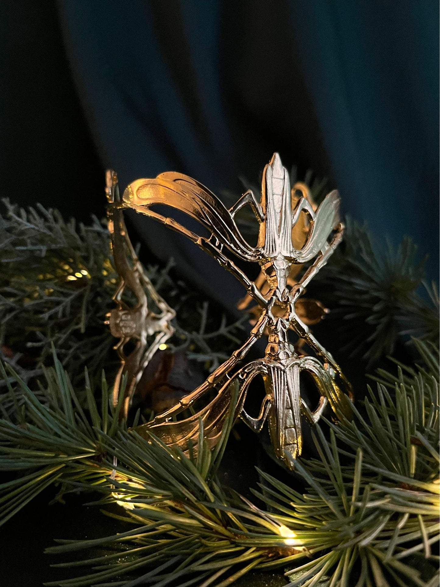 Golden winged beetle cuff