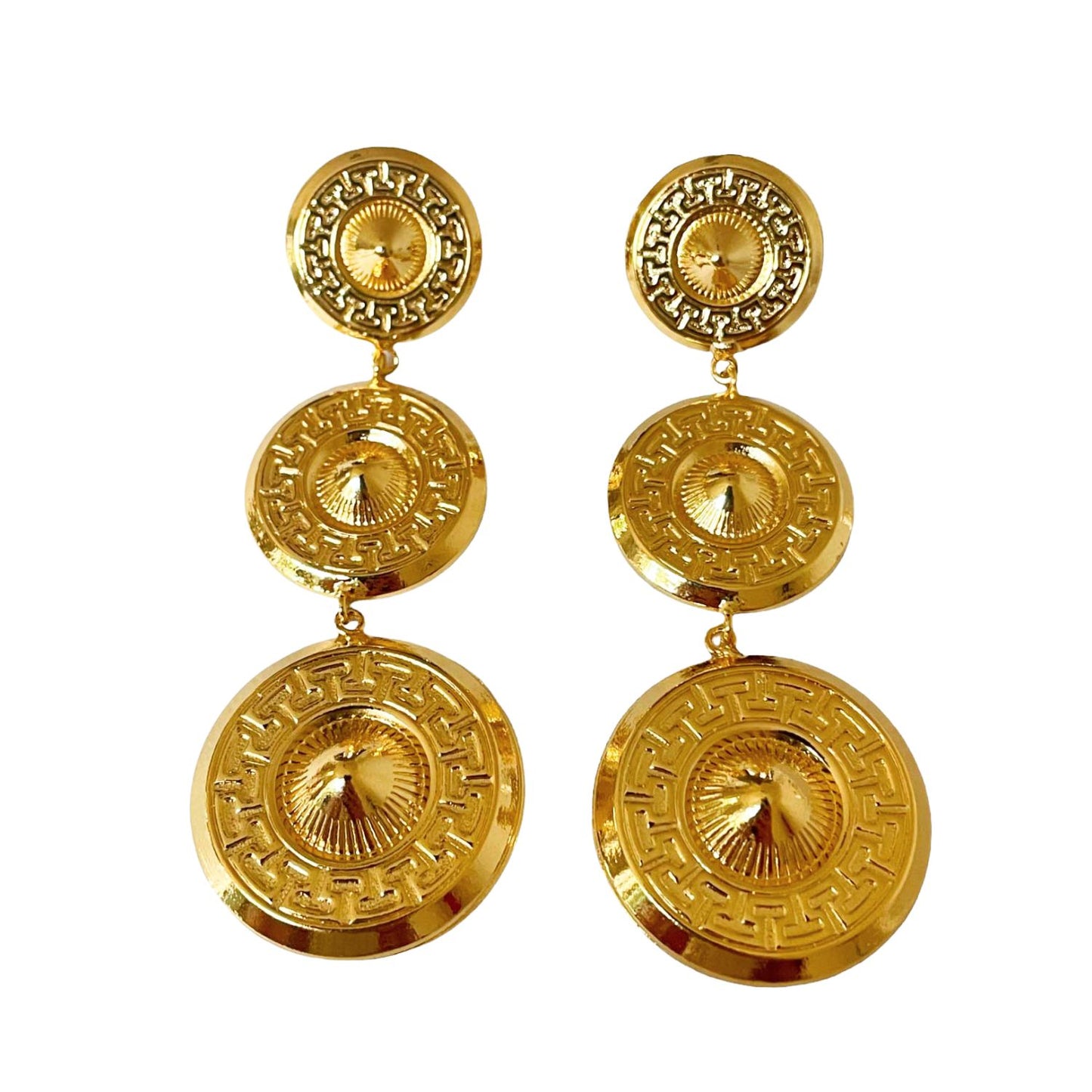 Earrings Dôme Trio Gilded