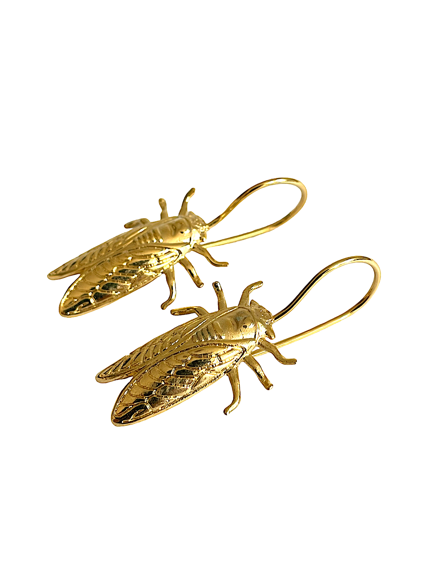 Petite Cigale Cica gold earrings