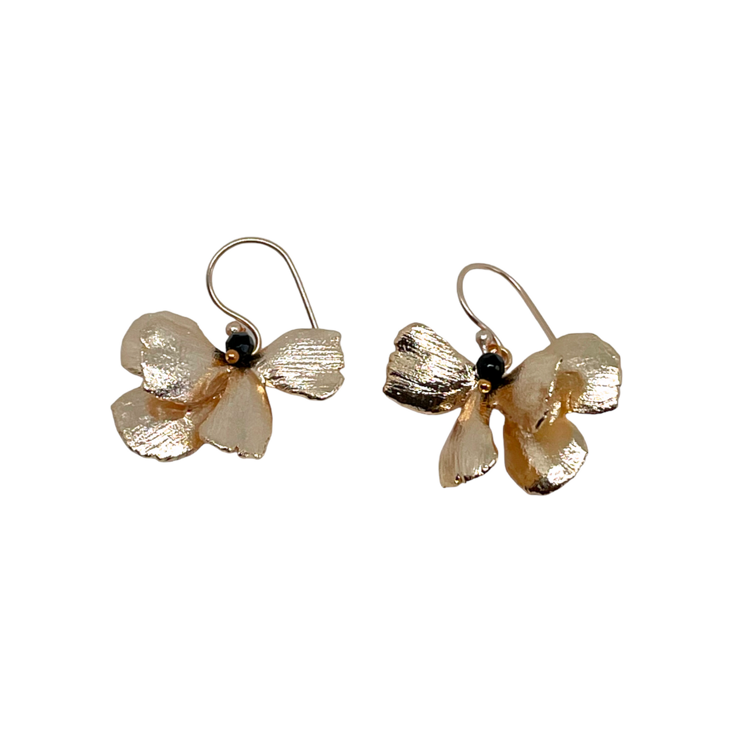 Golden Pansy Earrings