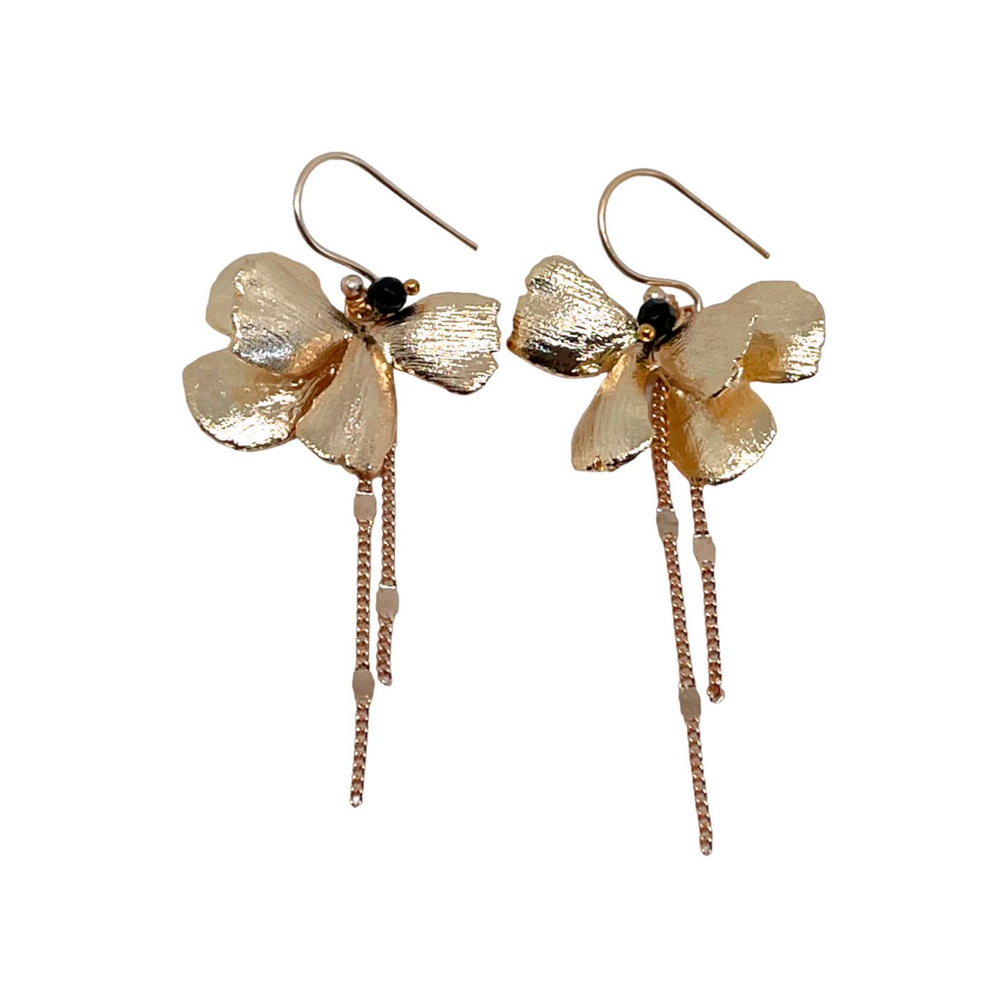 Golden Pansy Earrings
