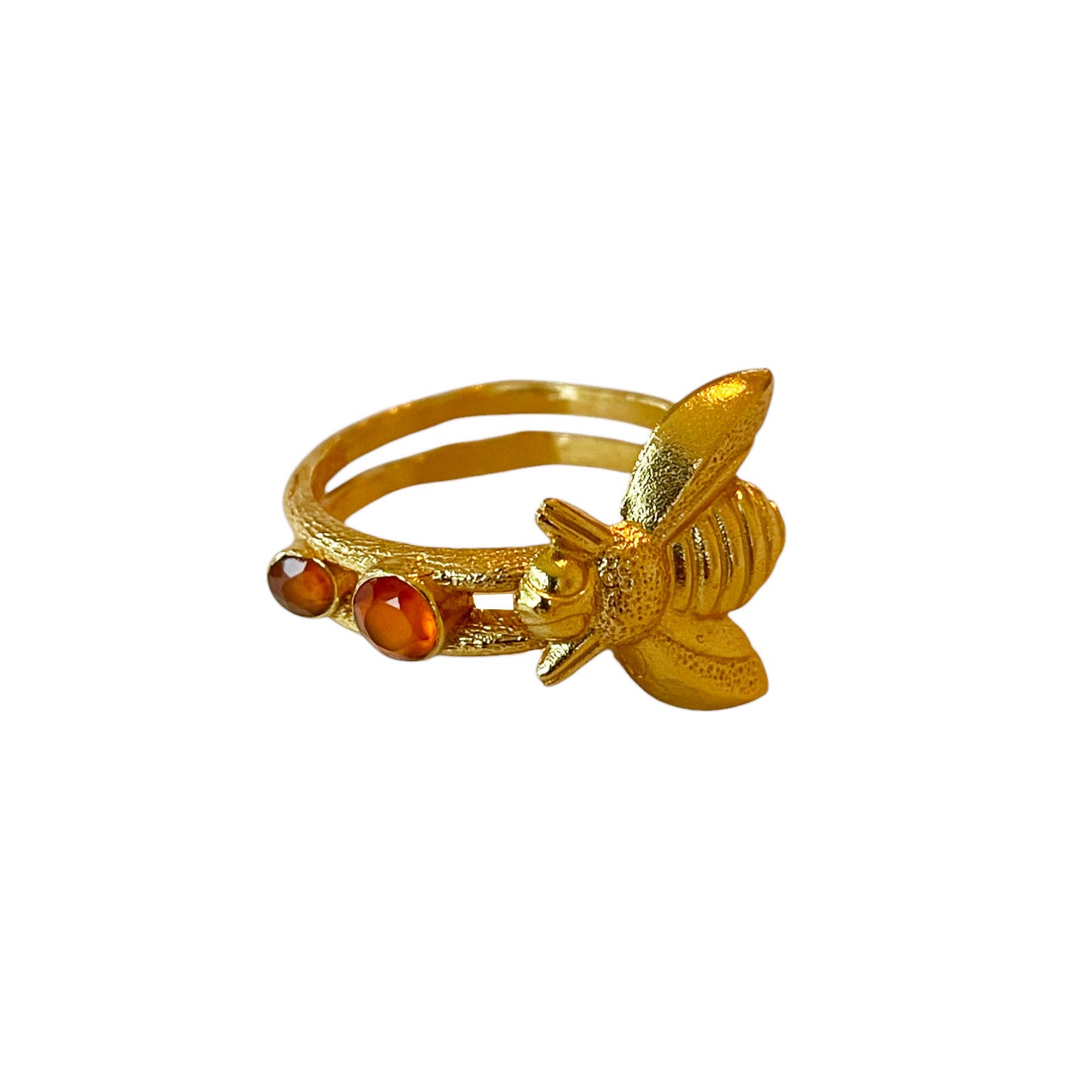 Bague Dorée Isana Abeille Cornaline