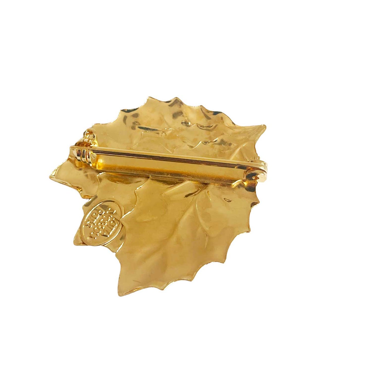 3-leaf gold brooch