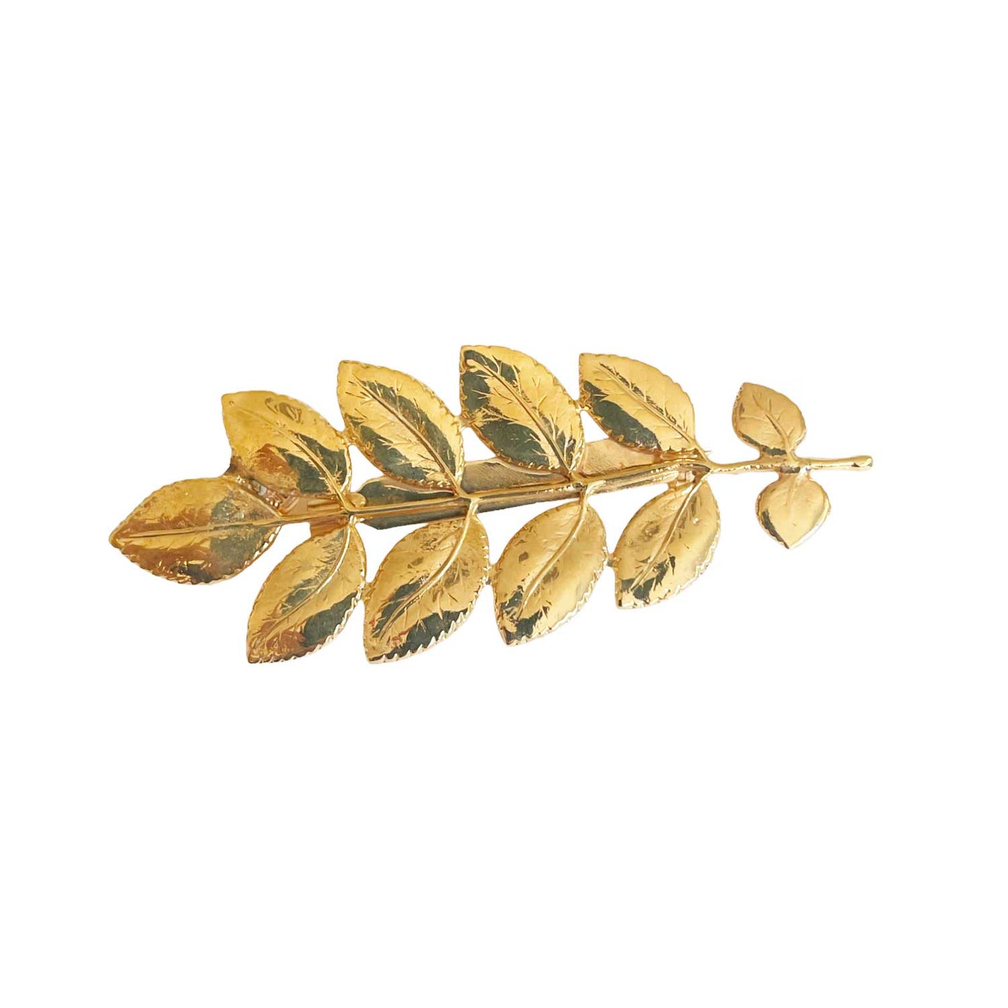 Gold Accacia Leaf Brooch