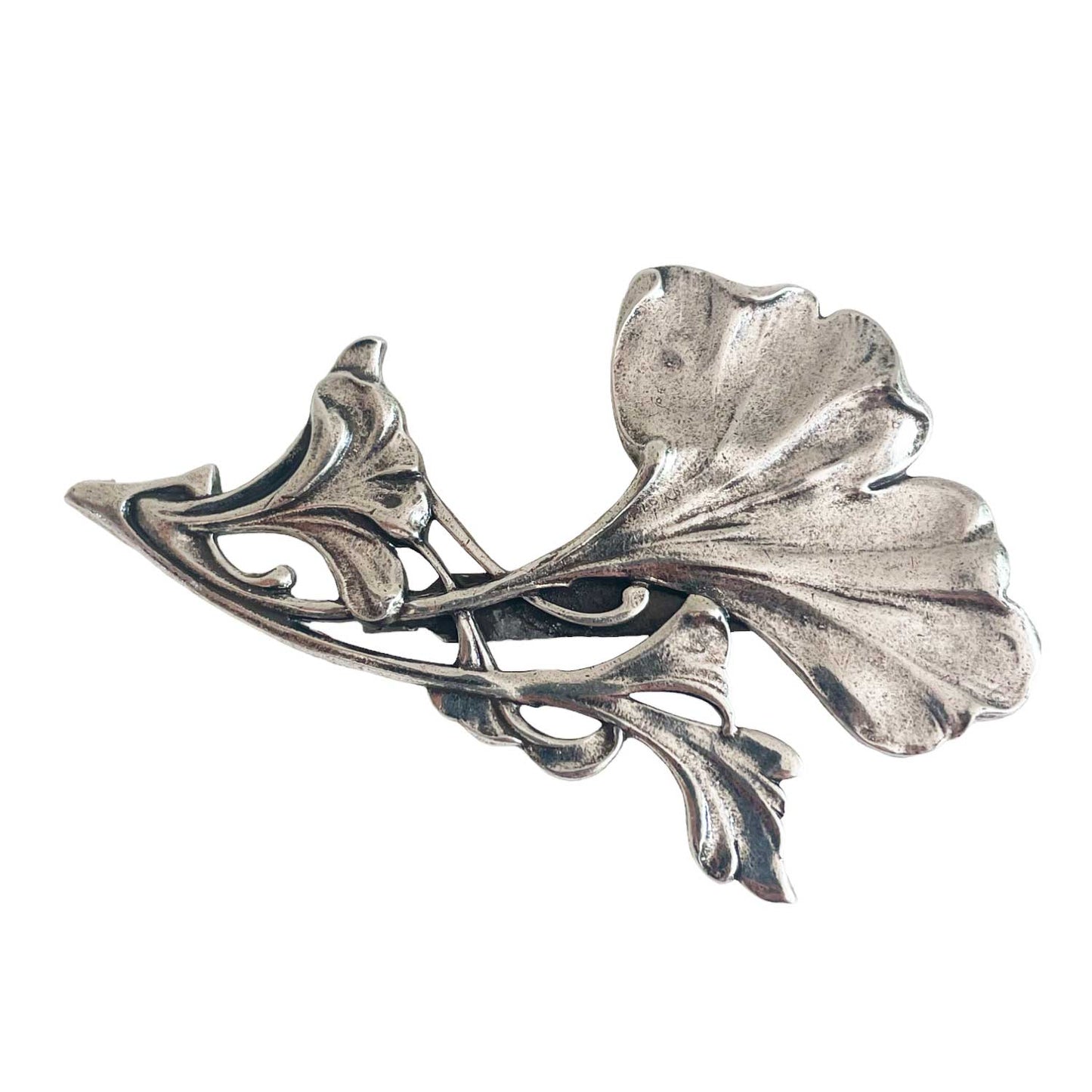 Silver Gingko Brooch