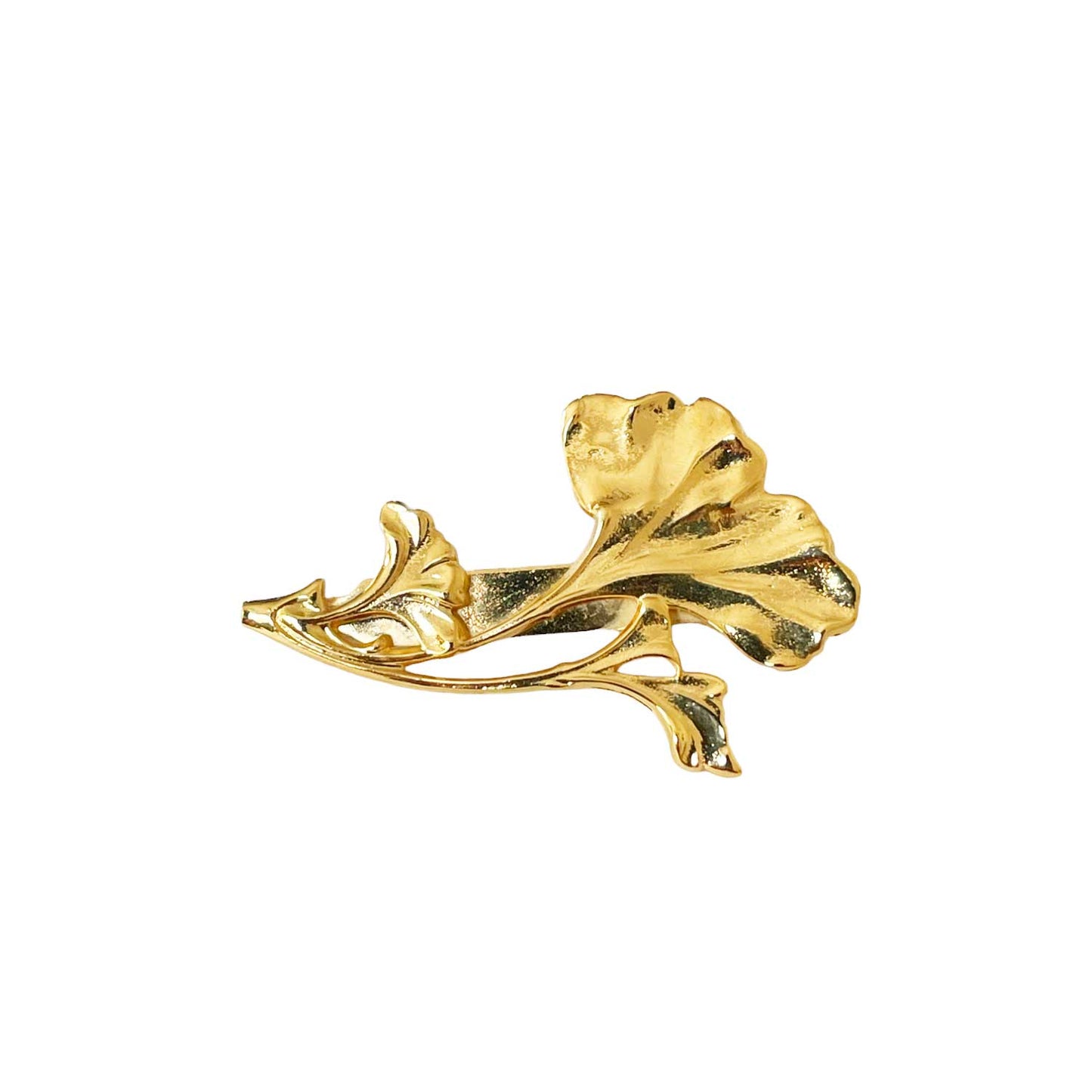 Small Gingko gold brooch
