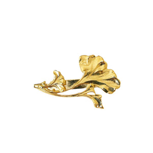 
                  
                    Small Gingko gold brooch
                  
                