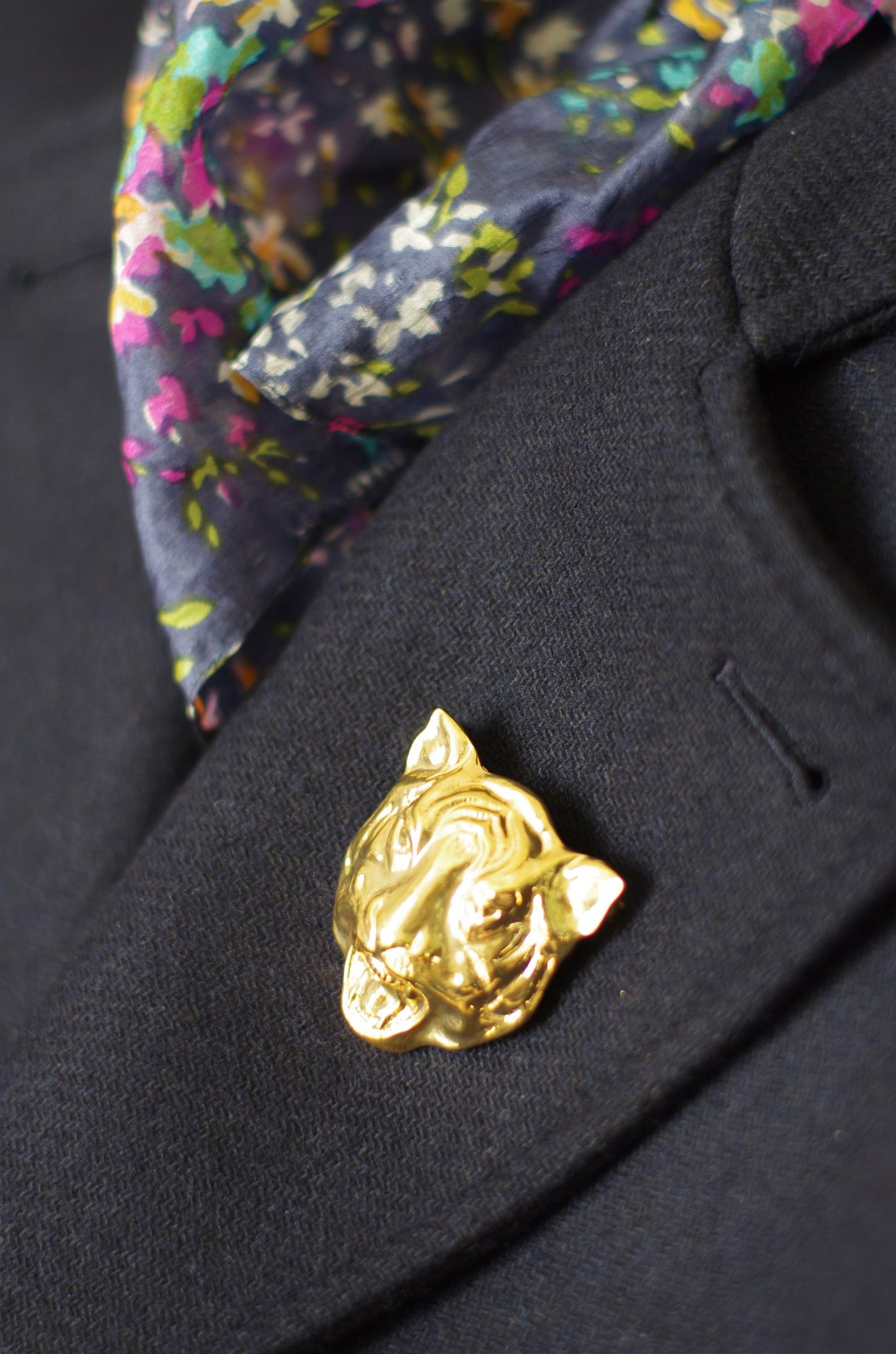 Gold Tiger Brooch