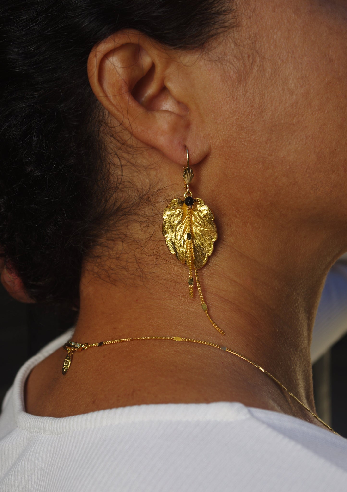 Earrings Feuille Lola Gilded