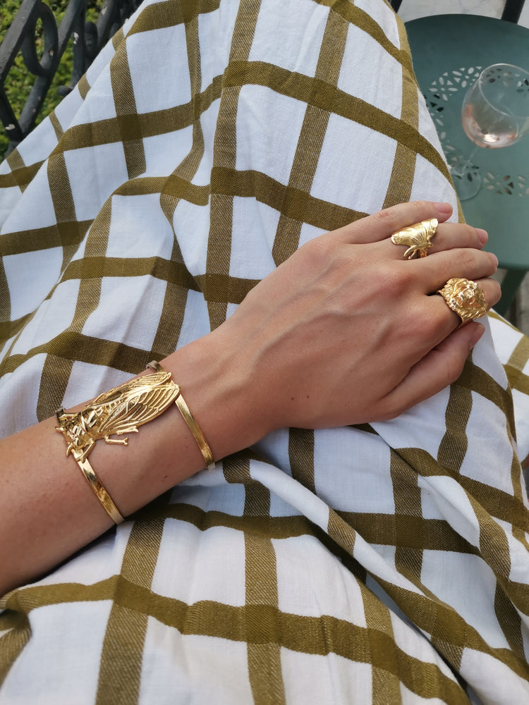 
                  
                    Gold-plated Cicada cuff
                  
                