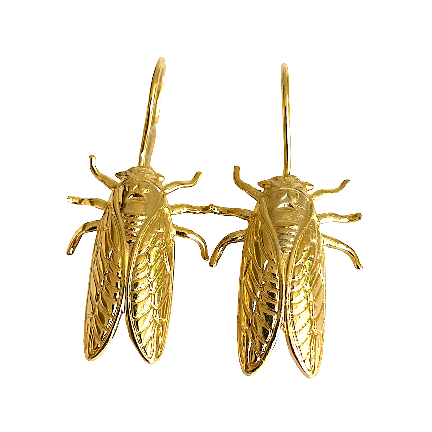 Petite Cigale Cica gold earrings