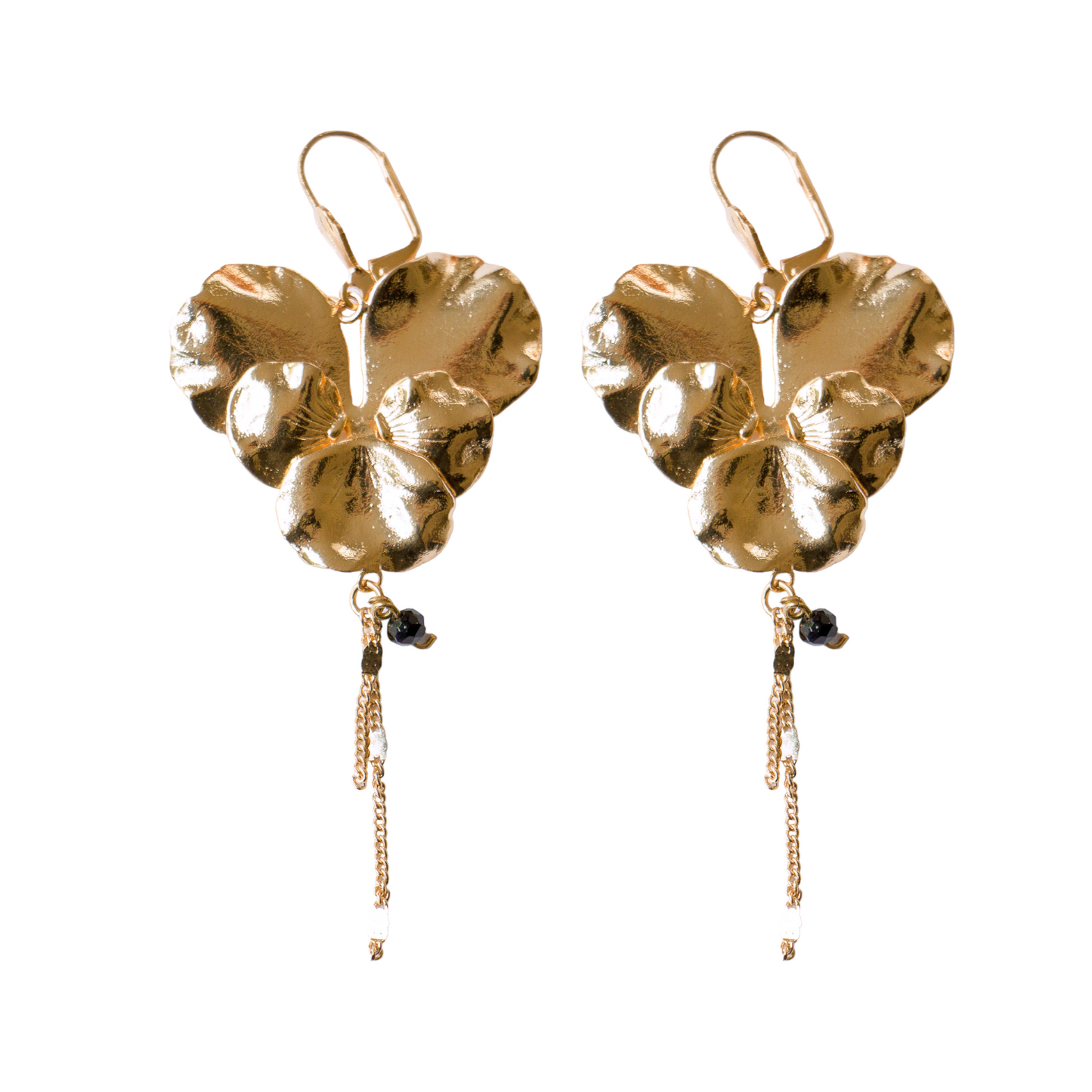 Gold-plated Pansy Earrings
