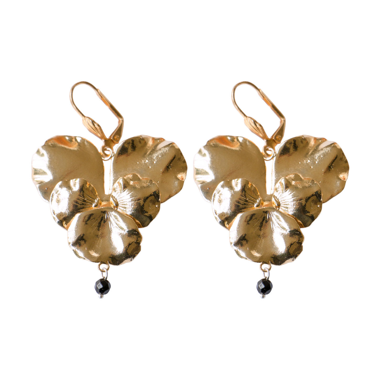 Gold-plated Pansy Earrings