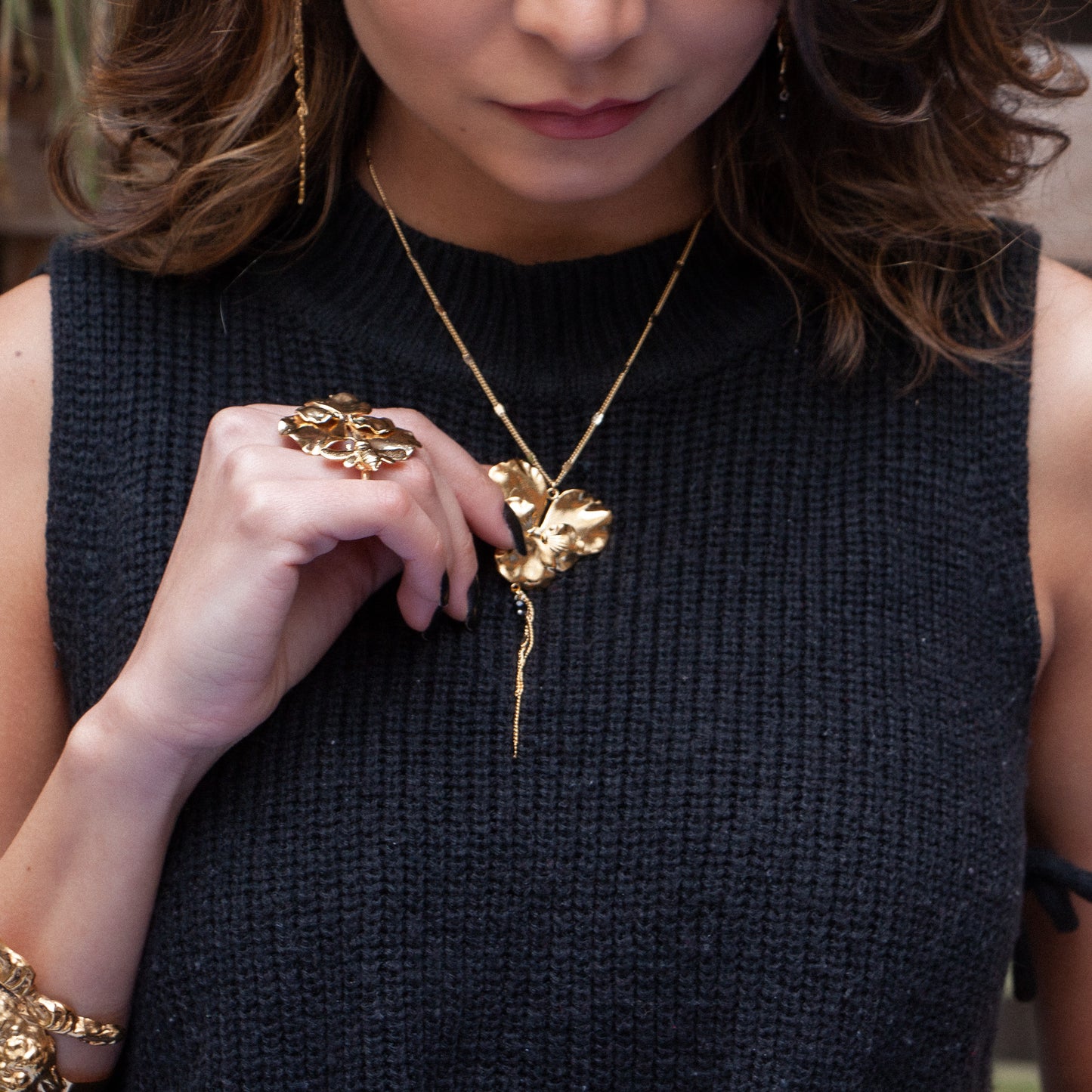 Golden Pansy necklace