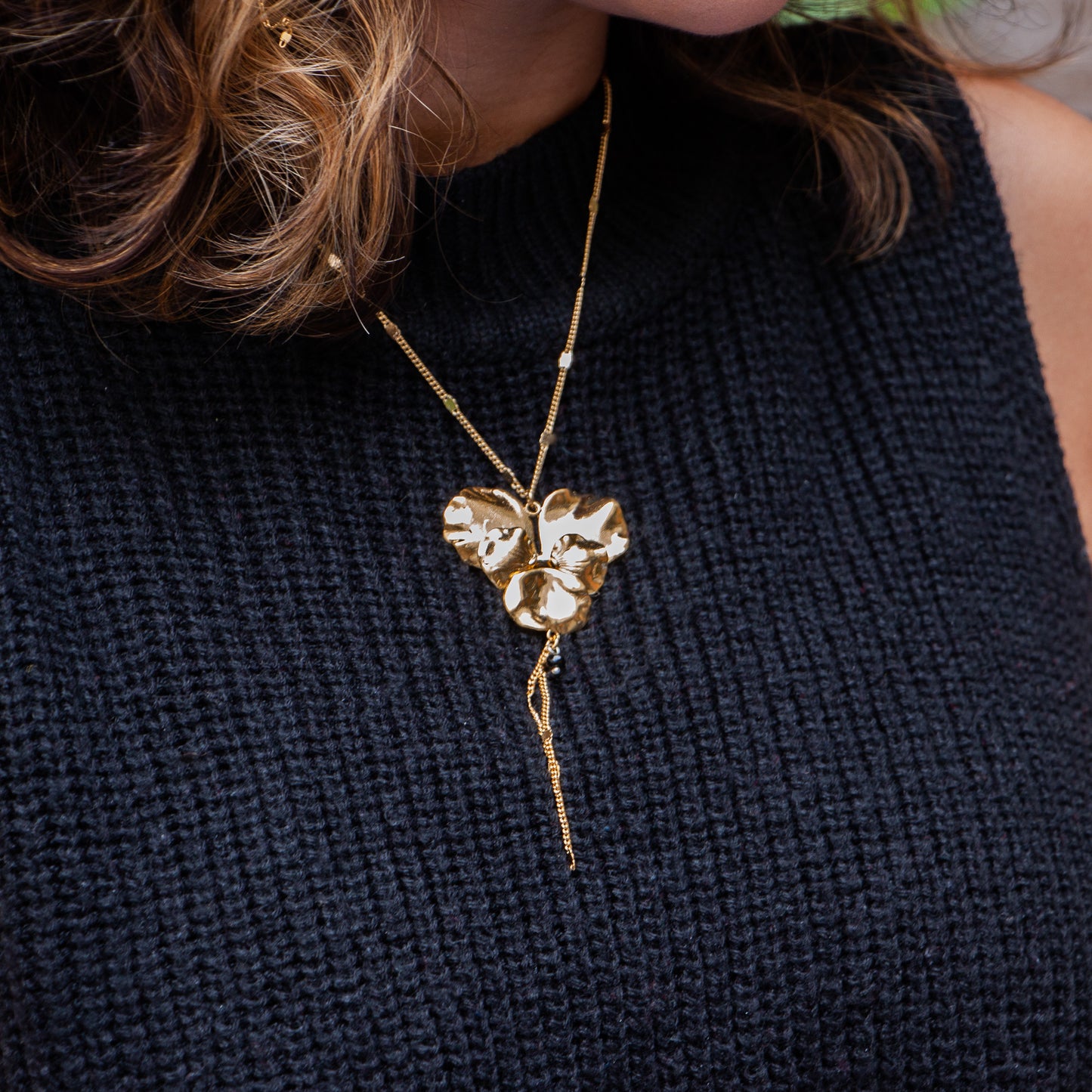 Golden Pansy necklace