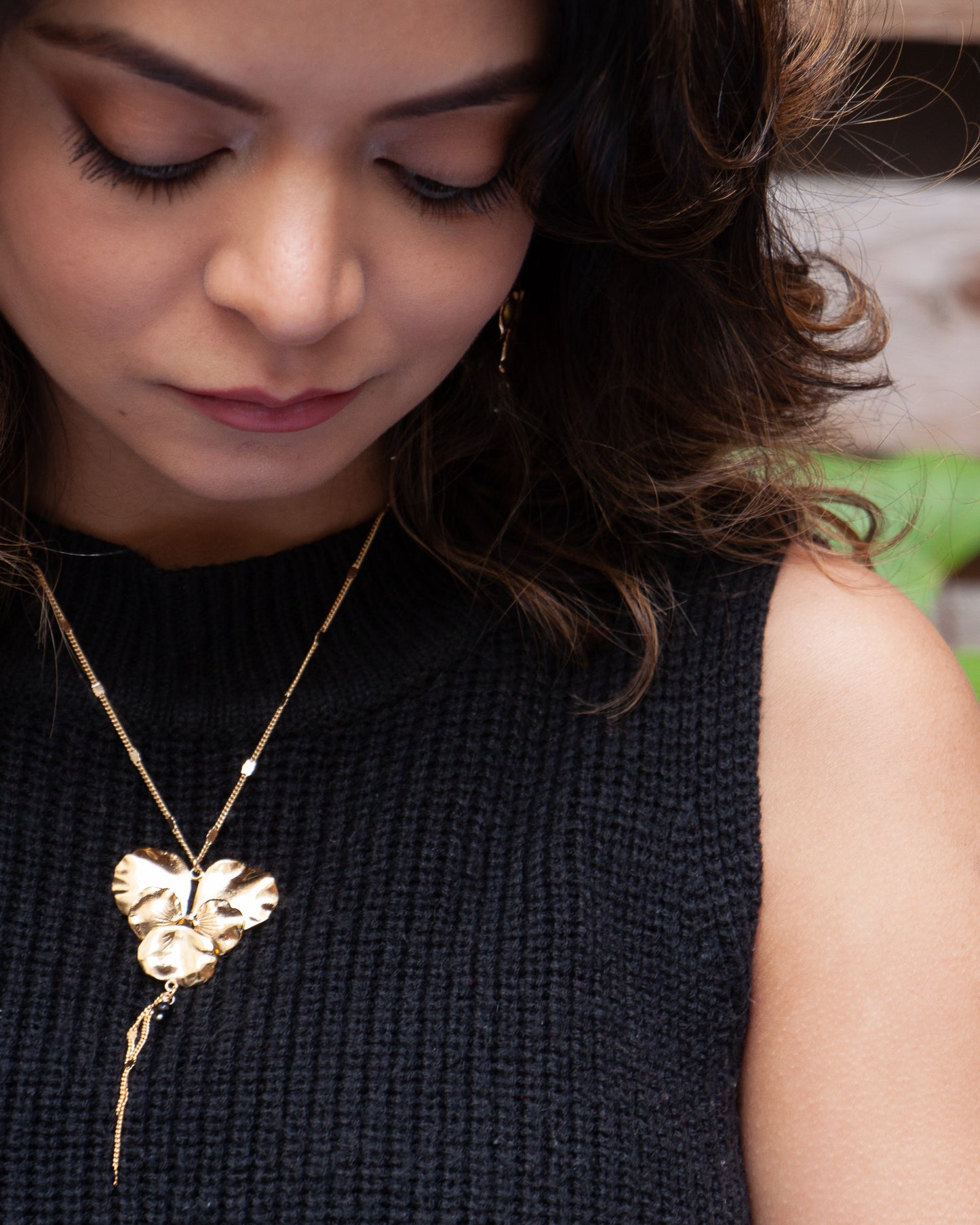 Golden Pansy necklace
