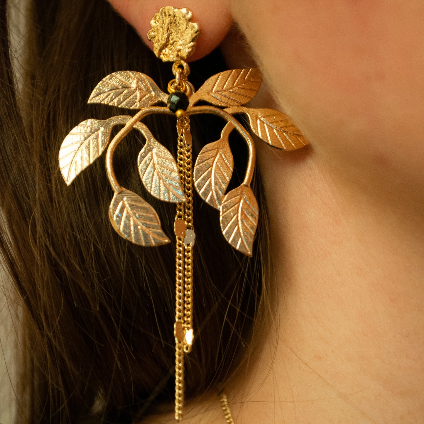 Golden Laurel Earrings