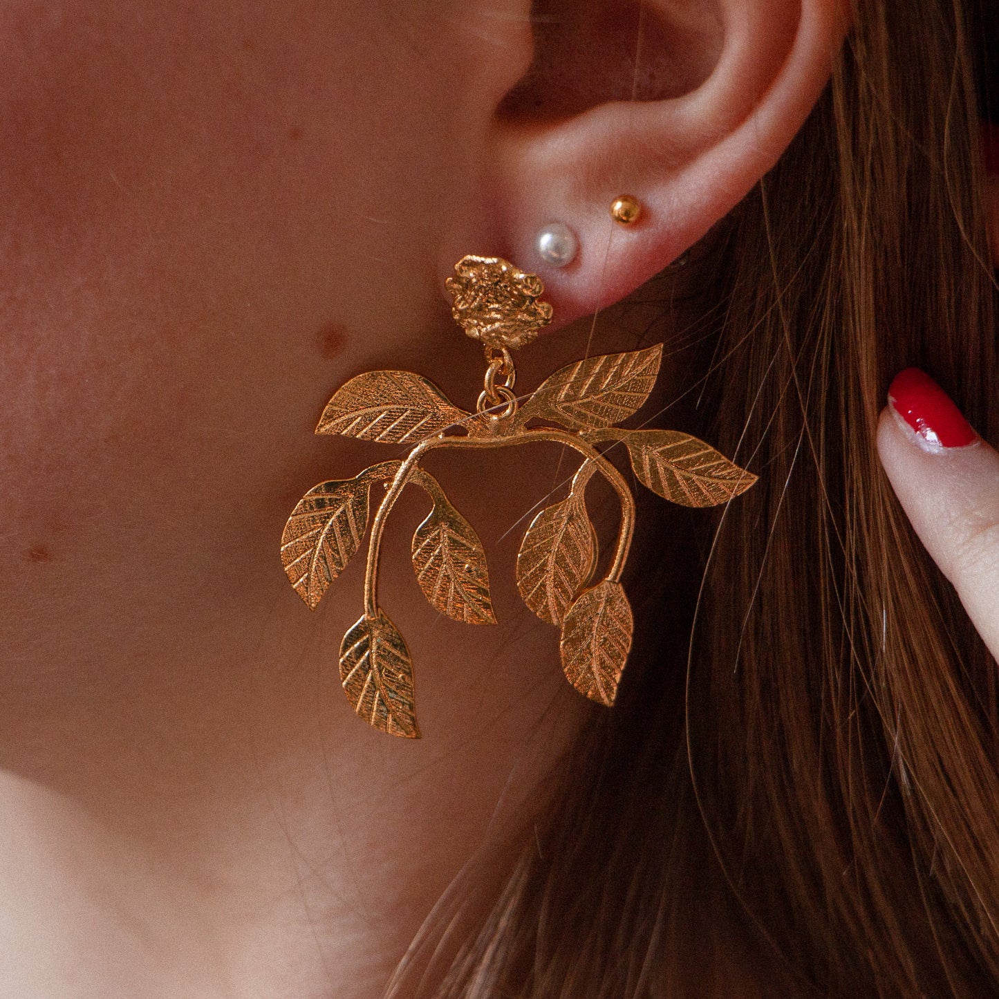 Golden Laurel Earrings