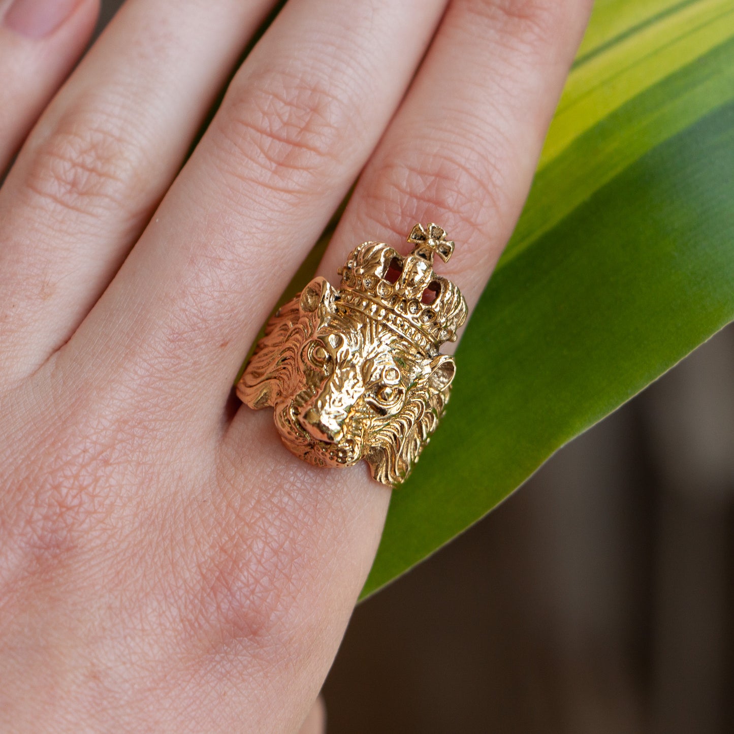 Golden Lion King Ring