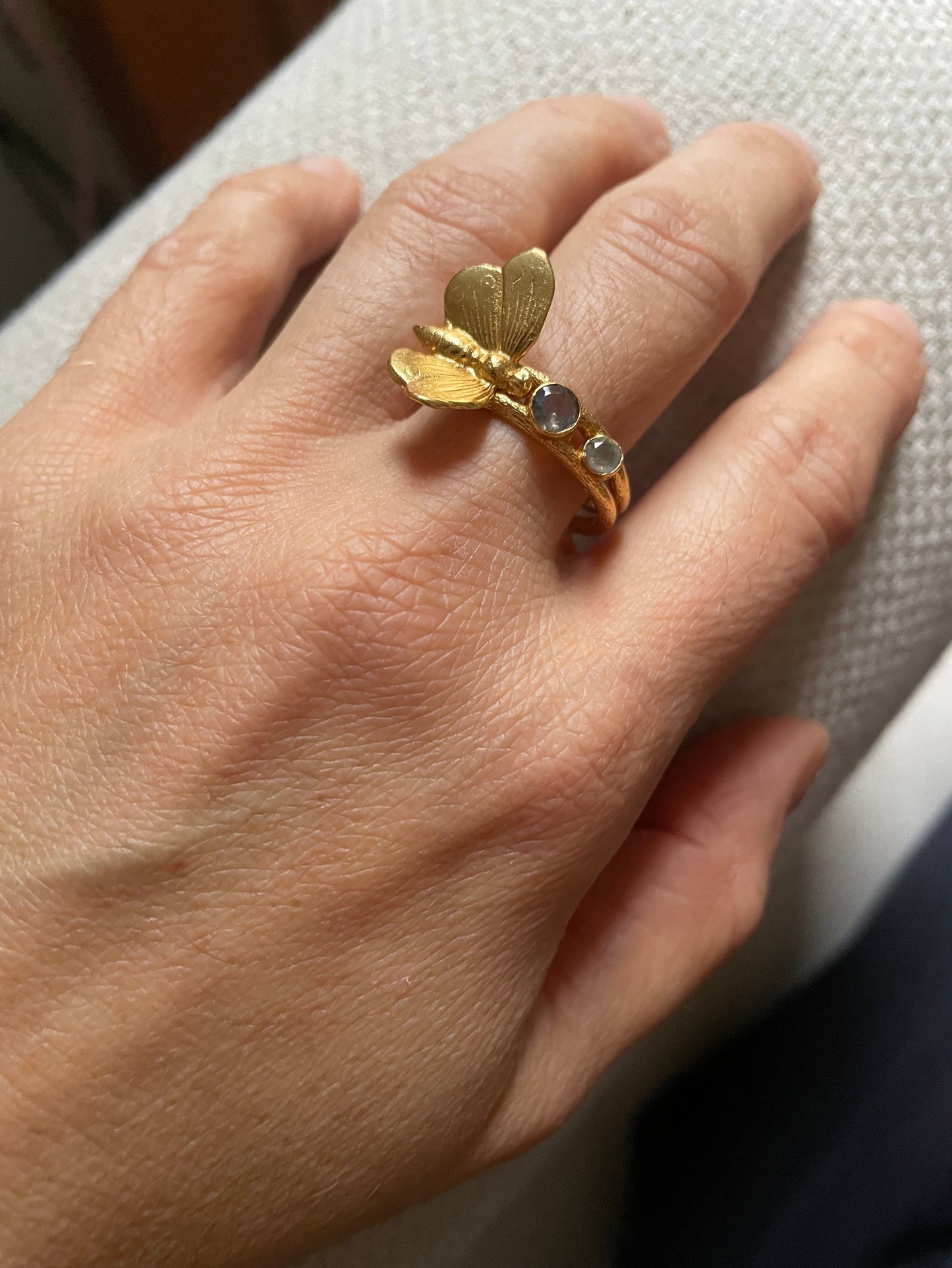 Bague Dorée Isana Papillon Labradorite