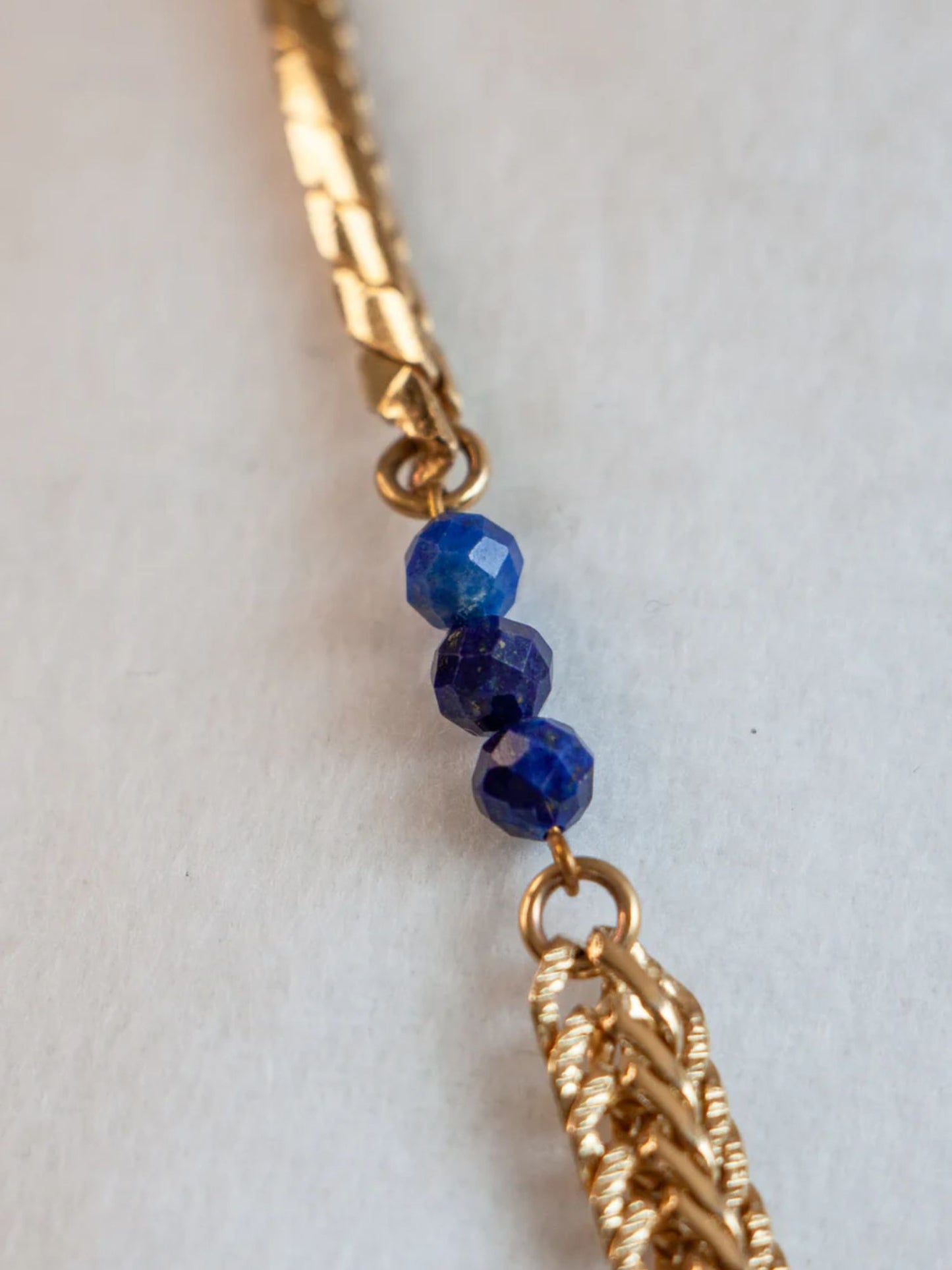 Braided Gold Lapis Lazuli Blue Bracelet