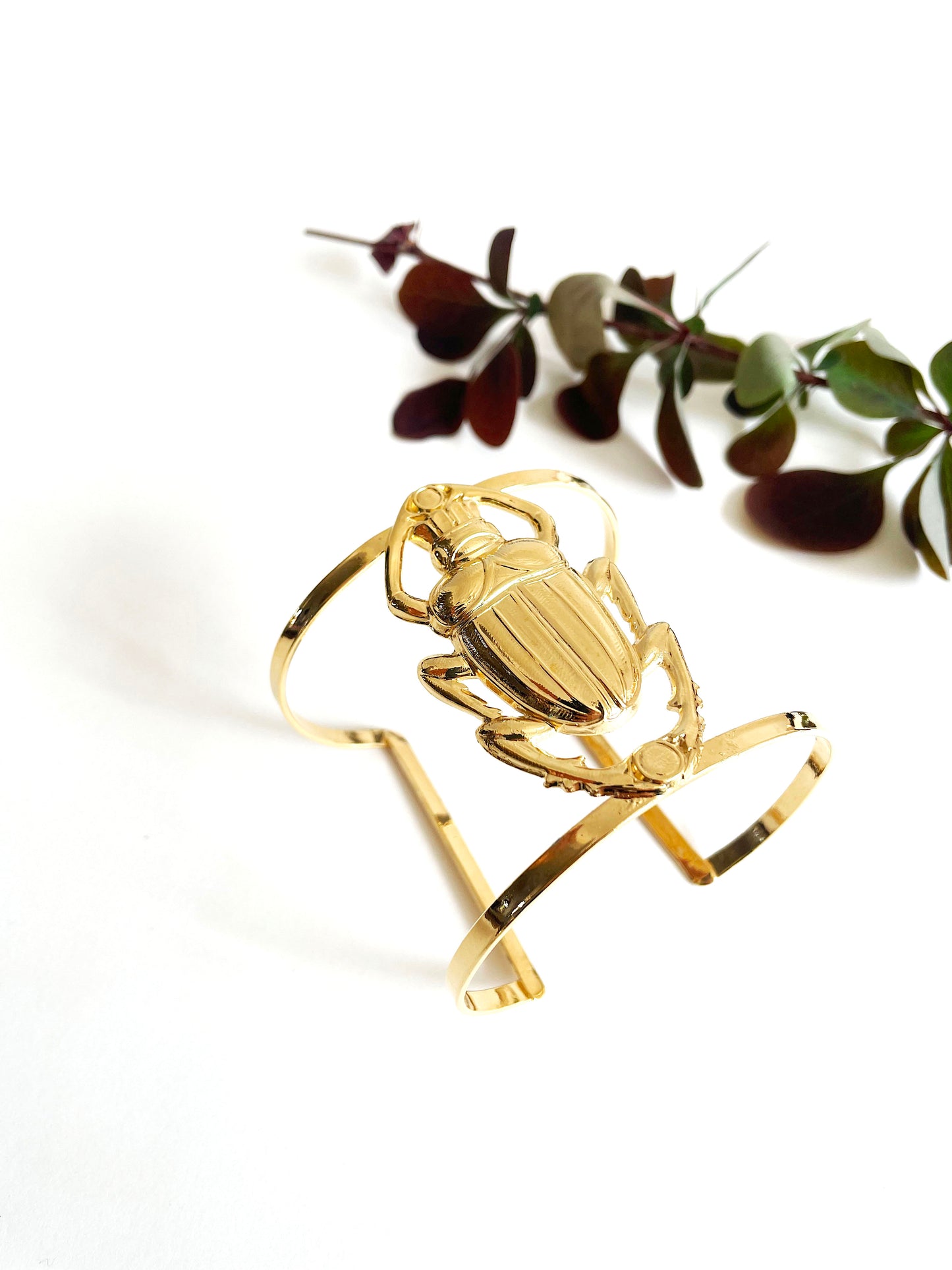 Gold-plated Oscar beetle cuff