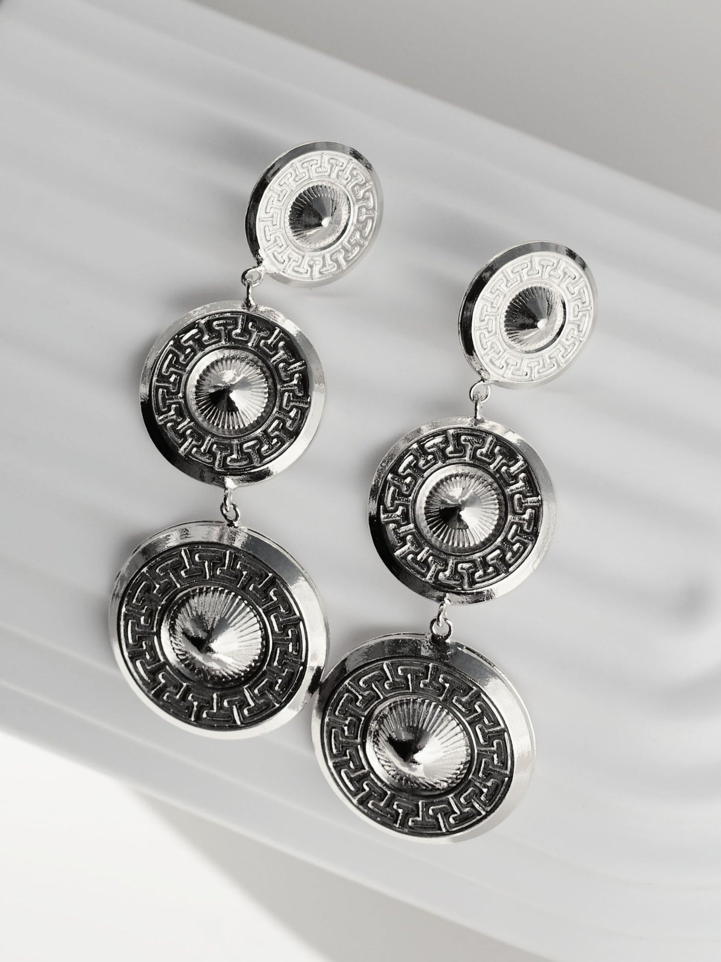 Dôme Trio Silver Earrings