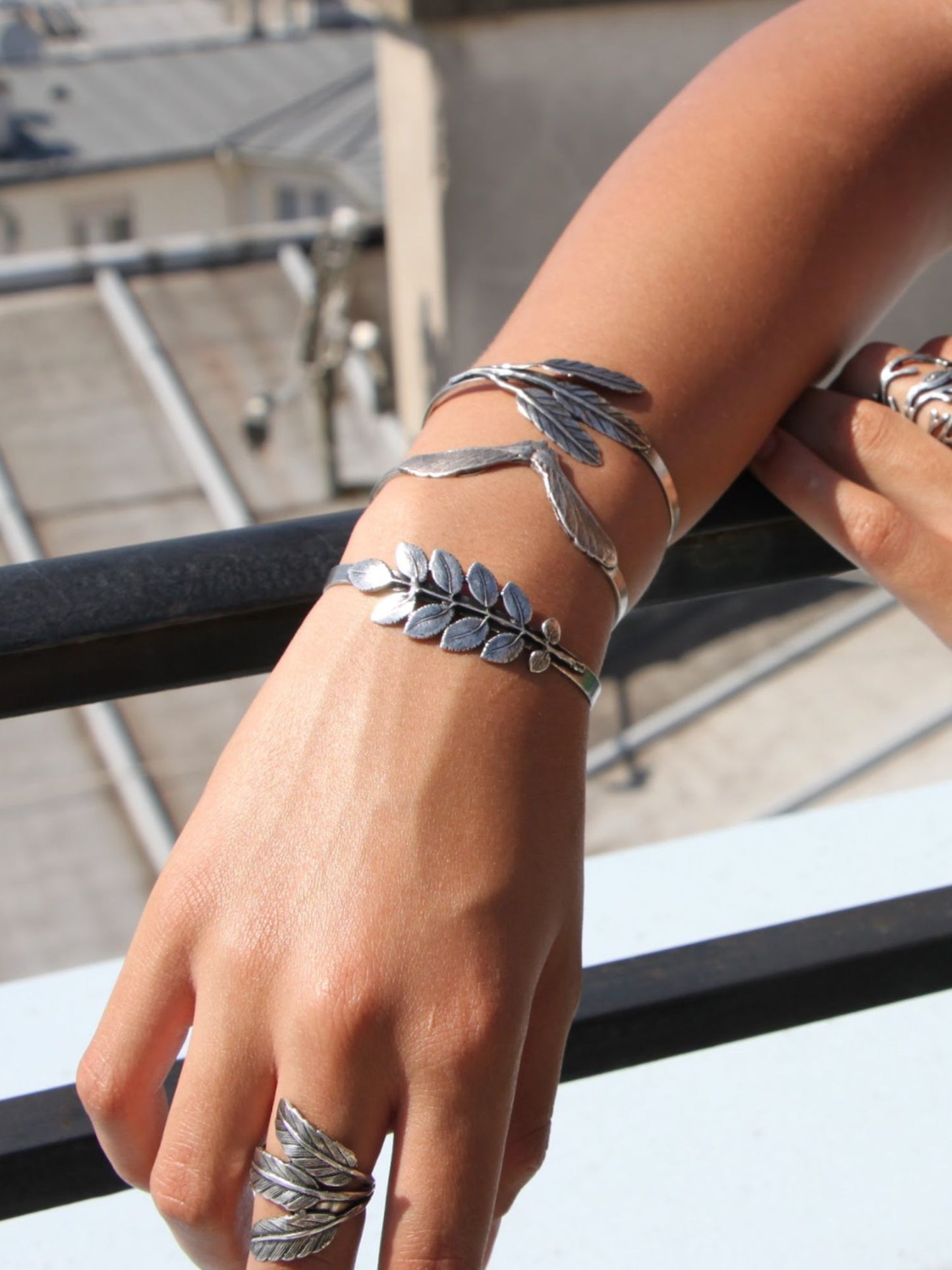 3 Leaves Wedding Band Bracelet
