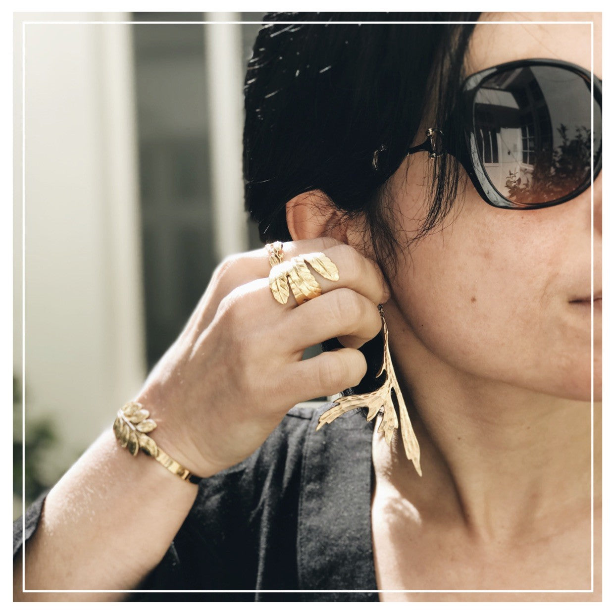 3 Feathers Gold Ring