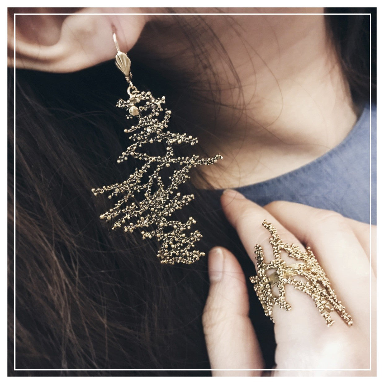 Seaweed Gold Earrings