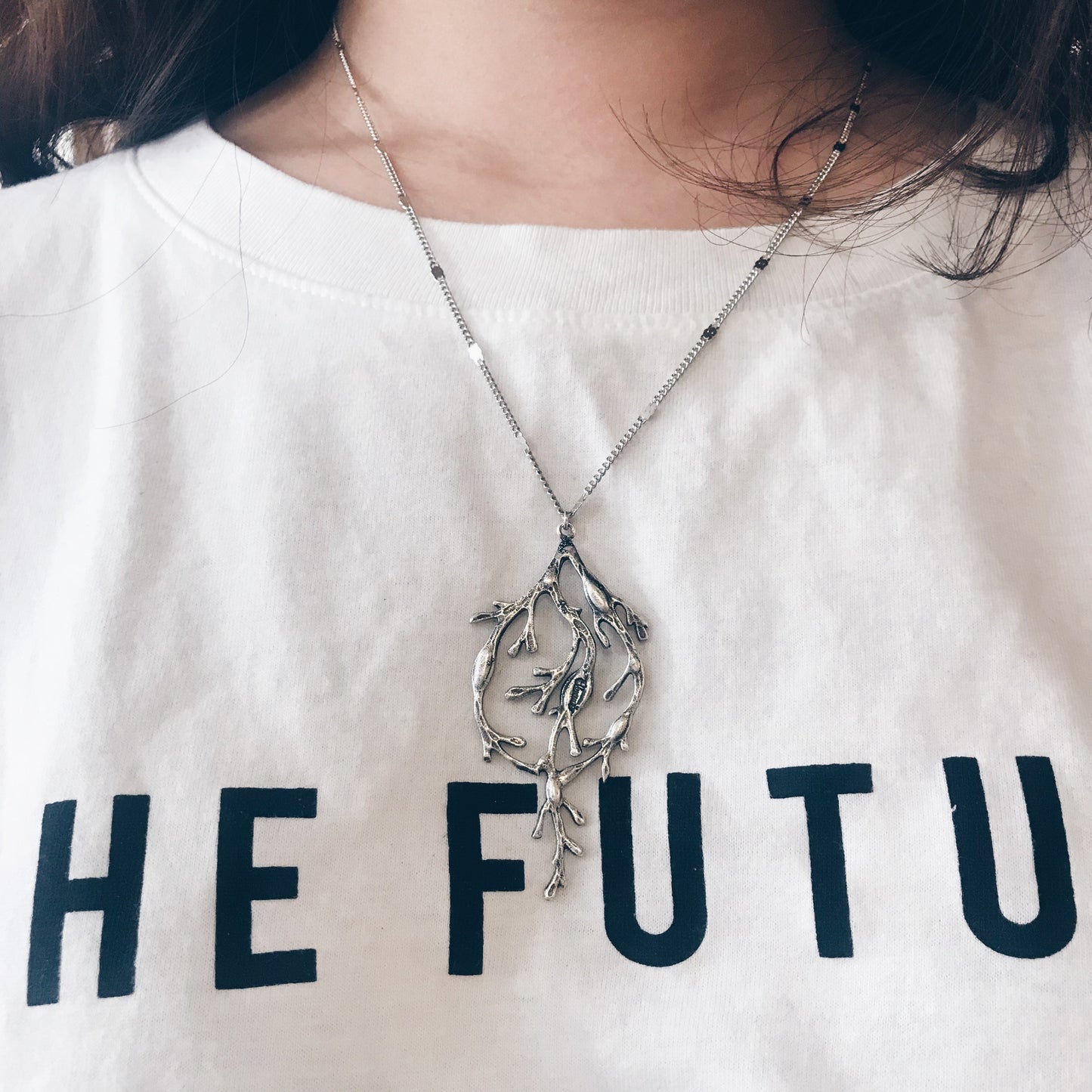 Seaweed long necklace