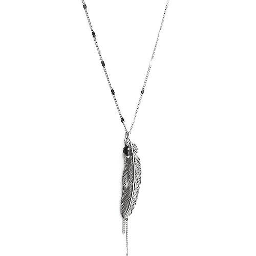 Feather long necklace