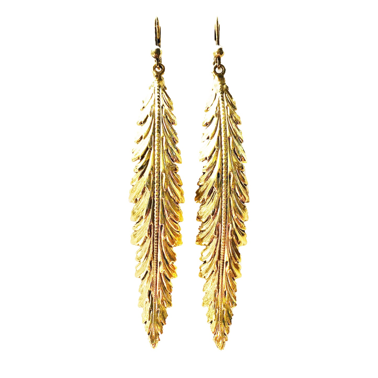 Coco Feather Gold Earrings