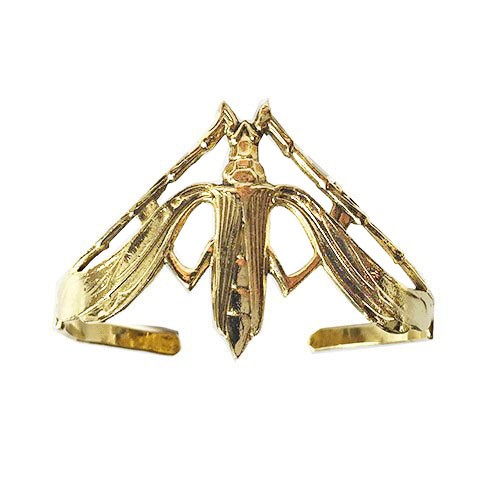 Golden winged beetle bracelet