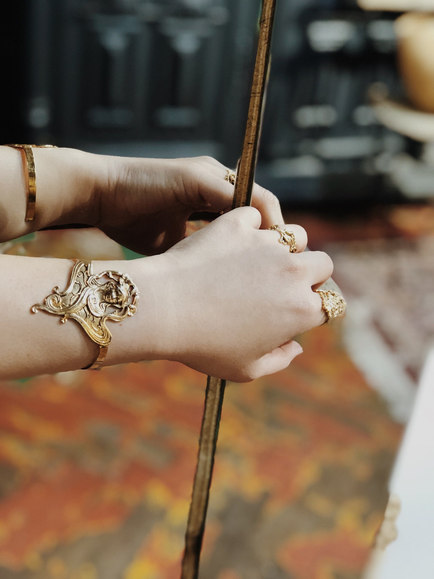 Gold Cameo Bracelet