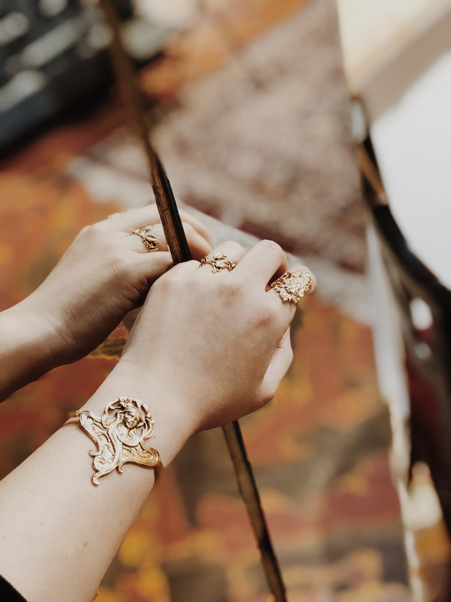 Gold Cameo Bracelet